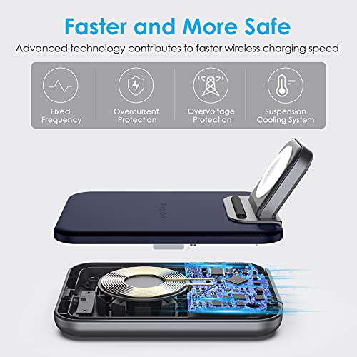 Mangotek Wireless Charger Iphone And Watch Charging Station, 3 In 1 Apple Watch And Airpods Multiple Devices Fast Charging Stand Pad Mat Dock For Iphone 13 12 11 Pro Max 7 8 Se X Xs Xr Iwatch #TOP4