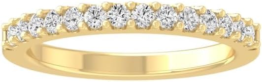 10K, 14K Yellow Gold Round-shape Lab Grown Diamond Eternity Band Ring (1/3 Cttw, D-F Color, VS1 Clarity)