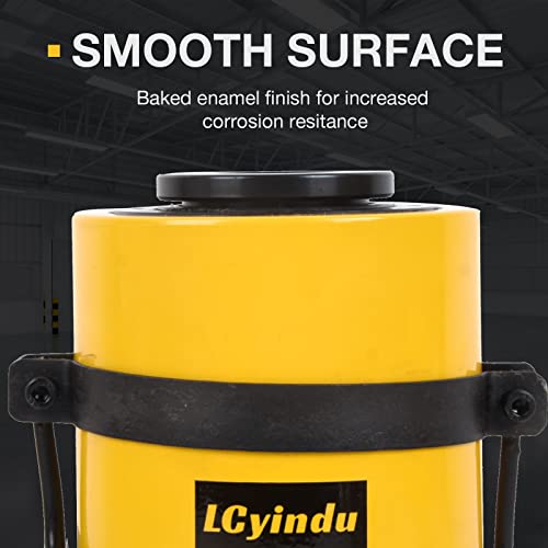 Image of Hydraulic Jack Ram 60T 2 inch Stroke Hollow Single Acting Hydraulic Ram Cylinder Hydraulic Lifting Jack Portable for Machinery, Bridge, RCH-6050