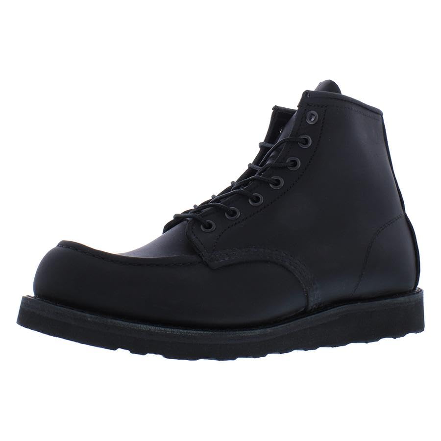 Image of Red Wing Classic Moc Mens Shoes Size 8.5, Color: Deep Black /Core Black /Black