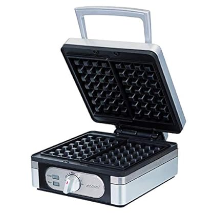 MPM MGO13 Professionelles Waffeleisen für 2 Dicke Belgische Waffeln, Antihaftbeschichtete Platten, Temperaturregelung, Edelstahlgehäuse, 1400W – Bild 3