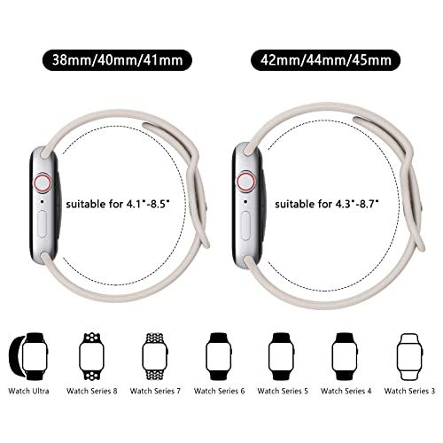 Image of Tobfit 3-Pack Strap Compatible with Apple Watch Series 10 /9 /8 /7 /6 /5 /4 /3 /2 /1 /SE 1 2 - 38mm /40mm /41mm /42mm /44mm /45mm /49mm Replacement Band for Men & Women (Smartwatch Not Included)