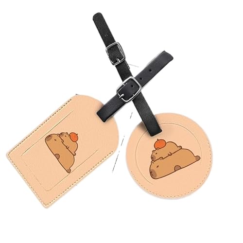 カピバラ 荷物タグ ネームタグ ラゲージタグ ラゲッジタグ 荷物ラベル バッグタグ スーツケースタグ ネームラベル スーツケース バッグ用 名刺ホルダー 出張用タグ ラベルカード 旅行用品 出張,1