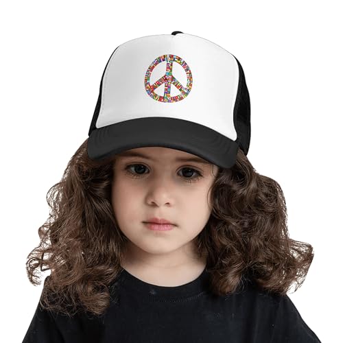World Flag Peace Sign Lightweight Mesh Baseball Hat Fishing Sun Cap Outdoor Casual Cap4