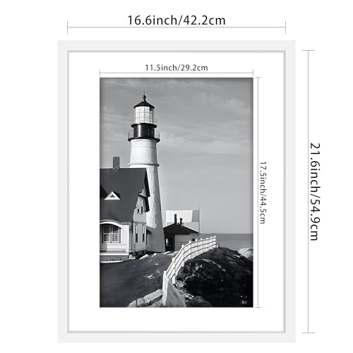 Picrit 17x22 Picture Frame 3 Pack, White Poster Frame, Display Poster 12 x 18 with Mat or 17 x 22 without Mat for Horizontal or Vertical Wall Mounting