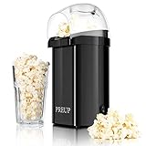 Machine à pop-corn 1000W Popcorn Popper automatique sans huile d'une capacité de 1,76oz sans BPA avec couvercle amovible pour la maison et la fête (Noir)