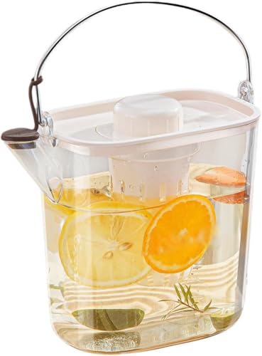DROZIP Handle Cold Kettle Beverage Drink Container Lemonade Pitcher for Home Kitchen Part Cold Water Pitcher in Refrigerator Cold Kettle with Faucet Tea Jug