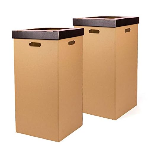 ONLY BOXES, Pack de 2 unidades Papelera de Cartón, Papelera con tapa, Color negro, Dimensiones 37 x 36 x 70 cm (largoxanchoaalto)