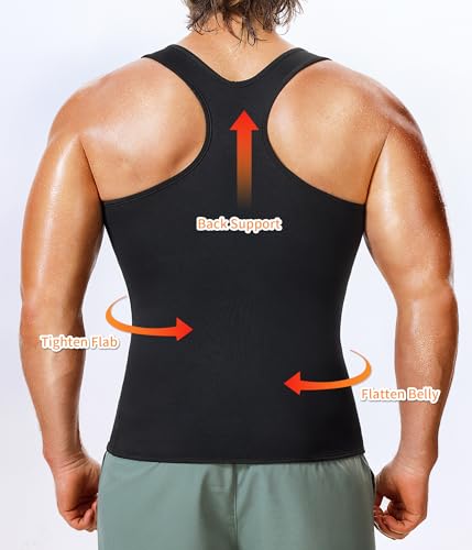 BRABIC Men Sauna Sweat Vest Tank Top Shirt for Weight Loss Waist Trainer Workout2