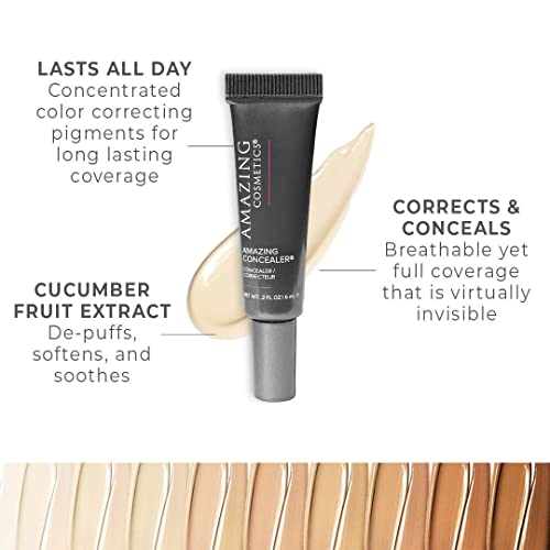 AmazingCosmetics Amazing Concealer, multipurpose full coverage concealer 0.2 Oz, Light Golden - Thumbnail 2