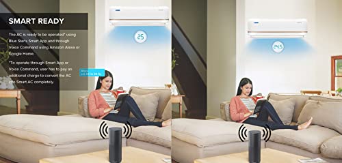 Image of Blue Star 1.0 Ton 3 Star Convertible 5 in 1 Cooling Inverter Split AC (Copper, Multi Sensors, Dust Filter, Smart Ready, Blue Fins, Self Diagnosis, IA312TNU, White)