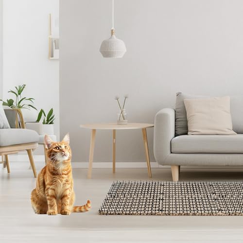 ACOMTUO 15 Stück Dornengitter Gegen Katzen 15x20cm,Katzenschreck Gitter mit 12 Erdanker,Katzengitter für Garten Katzenabwehrmatte,Katzenabwehr Matte für Garten, Anti Katzen Matte