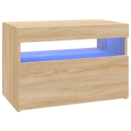 vidaXL Sonoma Oak TV Cabinet with LED Lighting 60 x 35 x 40 cm