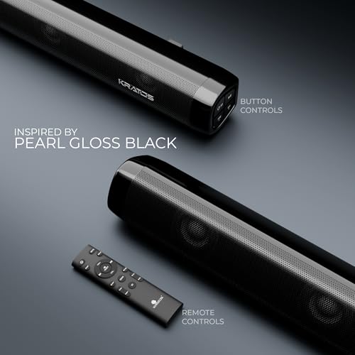 Image of Kratos 240W Sound bar with 4 in-built Speaker & 6.5 inch Subwoofer, Perfect for Home Theatre & TV, 4.1 CH Wired Subwoofer, BT 5.3, HDMI ARC, AUX,USB, 7 Level Bass /Treble Control, 4EQ, Remote & LED Display