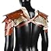 Viking Fur Shoulder Armor,Medieval Faux Leather Armor Renaissance Accessories Knight Double Pauldron for LARP/Cosplay Ren Faire Brown