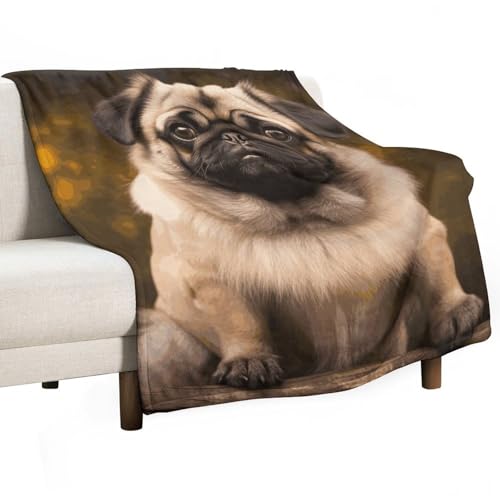 Couverture carlin en flanelle douce et finitions premium
