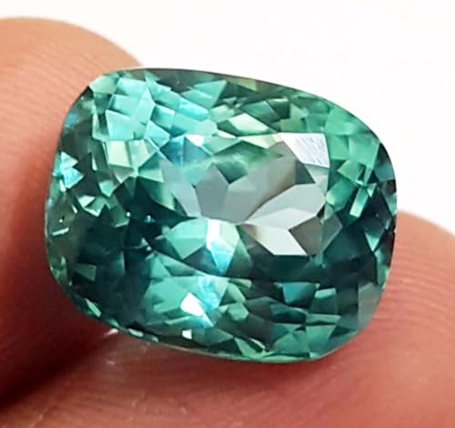 Generic G639 20 Ct Natural D-Green Color Sapphire Cushion Cut Certified Loose Gemstones thumb #1