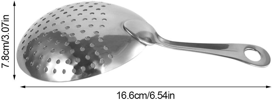 Bar Cocktail Strainer Spoon for Mixing Glasses & Shakers, 304 Stainless Steel Mint Julep Strainer Bar Tool, Silver, 6.54 x 3.07 in