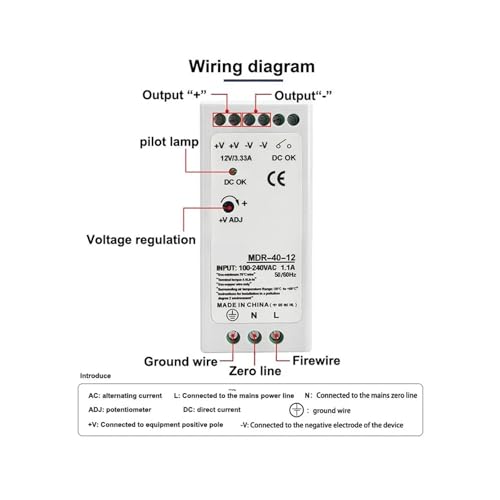 Alimentation 24V et 48V rail DIN MDR-60 pour automatisme et coffret AC/DC