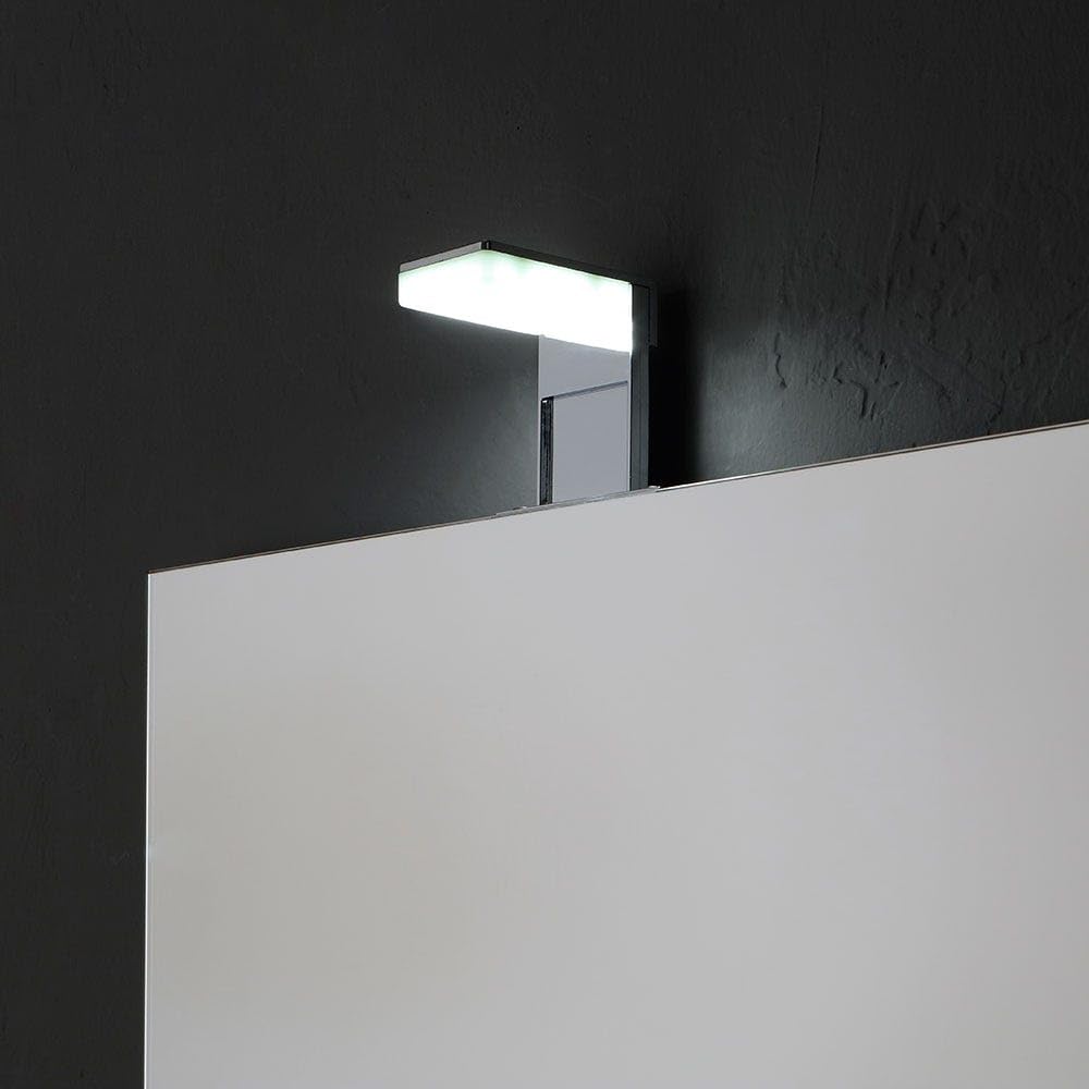 Kiamami Valentina - Specchio Rettangolare Cm 50X70 Reversibile Completo Di Lampada Led