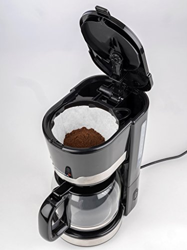 Korona 10232 - Cafetera expendedora (1,5 litros, acero inoxidable con jarra de cristal, 12 tazas, 1000 W), color negro - Imagen 3