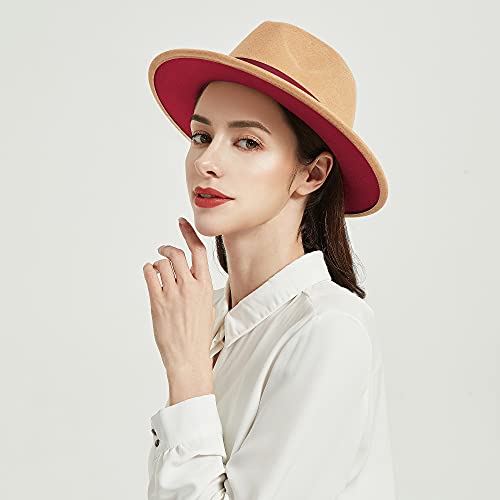 Image of Womens & Mens Fedora Hats, Wide Brim Fedora Hats for Women Men