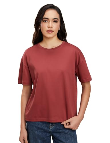 Image of Symbol Premium Women Super Soft Cotton Round Neck Solid T-Shirt (Stylish | Oversized Fit) (Available in Plus Sizes)