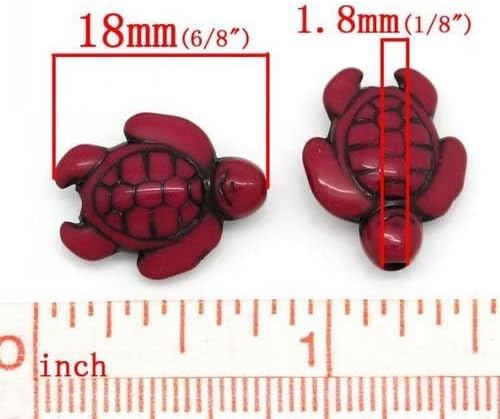 JGFinds Turtle Charm Spacer Beads, 100 Pack, Acrylic Mixed Color, 18x15mm (~3/4) with 1.8mm Hole, DIY Jewelry Making Supplies