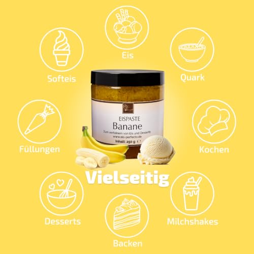 Banane Eispaste Eis Aroma Variegatos Eis Desserts Pralinen Zum Verfeinern von leckerem Eis Getränke Kuchen Kekse Tortencremes u. Eiscremes Inhalt 250 g – Bild 5