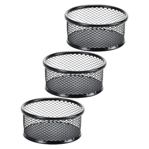 Cabilock 3Pcs Mesh Paper Clip Holder Elegant Desktop Organizer for Office School Supplies Stylish Storage for Binder Clips and Stationery Enhances Desk Aesthetics