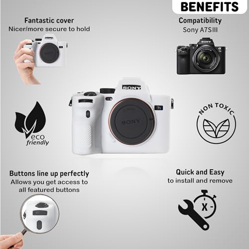 Funda para cámara Sony A7SIII silicona protectora blanco miniatura 3