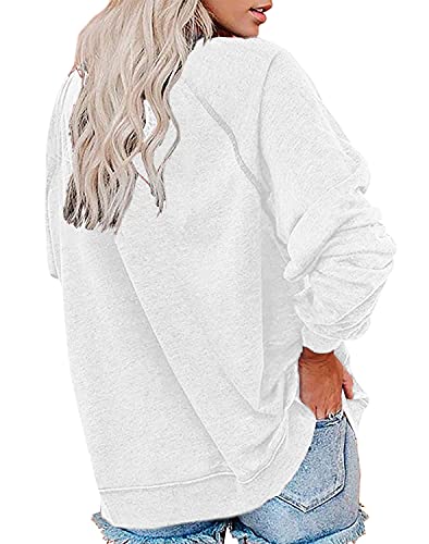Vdnerjg Women's New York Letter Print Sweatshirt Crewneck Long Sleeve Casual Loose Fit Pullover Shirt2