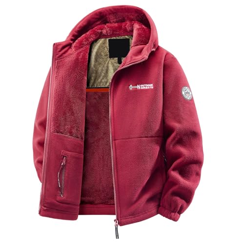 Genérico Abrigo de Hombre de Invierno con Capucha Cálido con Cremallera y Bolsillos Chaqueta Polar Hombre Cómoda y Gruesa Cárdigan con Cremallera de Ocio Chaqueta de Esquí Cortavientos y Antifrio para