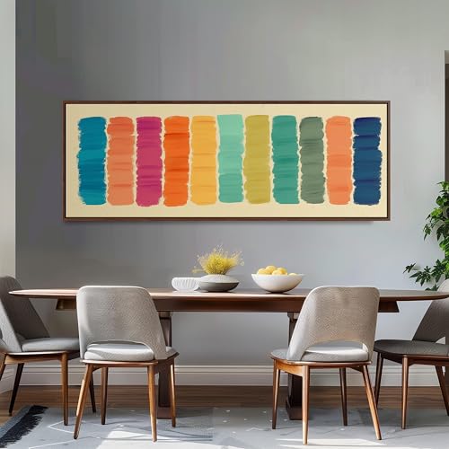 Tableau sur toile à rayures au format panoramique horizontal avec châssis en bois robuste - 4