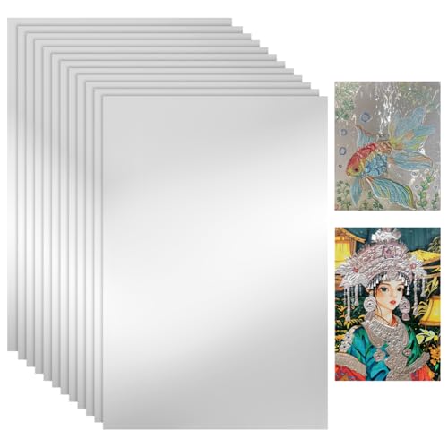 PH PandaHall 50 Feuilles Aluminium Feuilles de Papier 20x30cm Papier Aluminium Feuille Décorative Feuille de Métal Gaufrée pour Salle de Classe Studio à Domicile 50 µm D'Épaisseur Argenterie