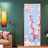 Vinilos Para Puertas 95X215Cm Rosa Vinilo Puerta 3D Pegatinas Para La Renovación De La Puerta Arte Mural Etiqueta Carteles Pegatinas De Pared Diy Decoraciones