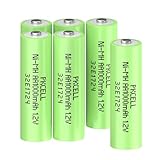 PKCELL Rechargeable AA Batteries 6 Pack, 1.2V 1000mAh High Capacity NiMH Double AA Batteries, Long-Lasting and Pre-Charged Battery for String Lights, Flashlights, Toys, TV Remotes