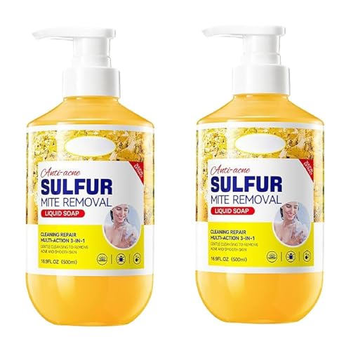 Gel de ducha limpiador profundo con azufre, gel de baño diario, despídete del acné y disfruta de una piel suave (2 pcs)