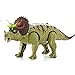 BAKAJI Dinosauro Triceratopo Giocattolo Bambini Camminante con Corna e Occhi Luminosi Effetti Sonori a Batteria 2 Colori Assortiti Dimensione 20 x 10 cm