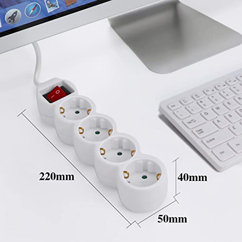 EXTRASTAR Regleta alargador de 3 Metros con 4enchufes e Interruptor Blanco - Image 6