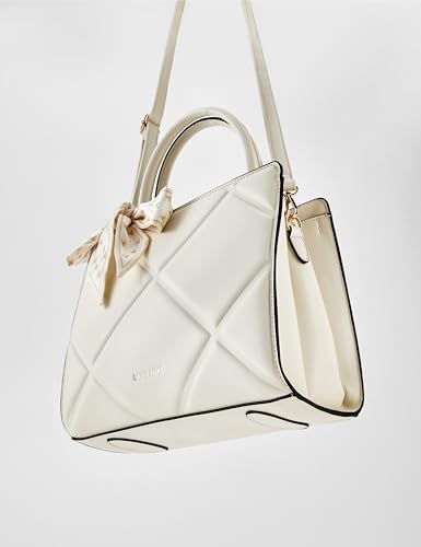 Image of Lavie Luxe Women's Quare25 Medium Debossed Satchel Handbag for Women | Satchel Bag for Work | Ladies purse | Stylish Shoulder Bag | Gift for Women