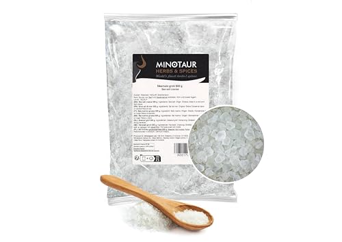 Minotaur Salt | Sal marina gruesa para el molino de sal 2 X 500 g (1 Kg) | Sal de Mesolongi Grecia 100% natural, con yodo natural del mar