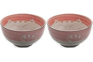 Maneki Neko Japanese Porcelain Cat Ramen Bowl Set