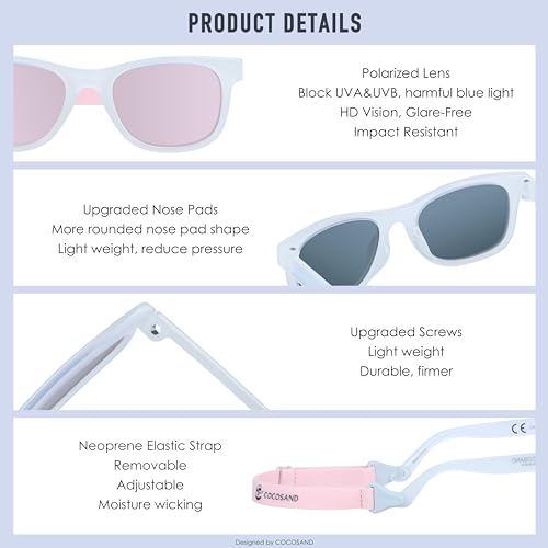 Image of COCOSAND Flexible Polarized Baby Sunglasses with Strap