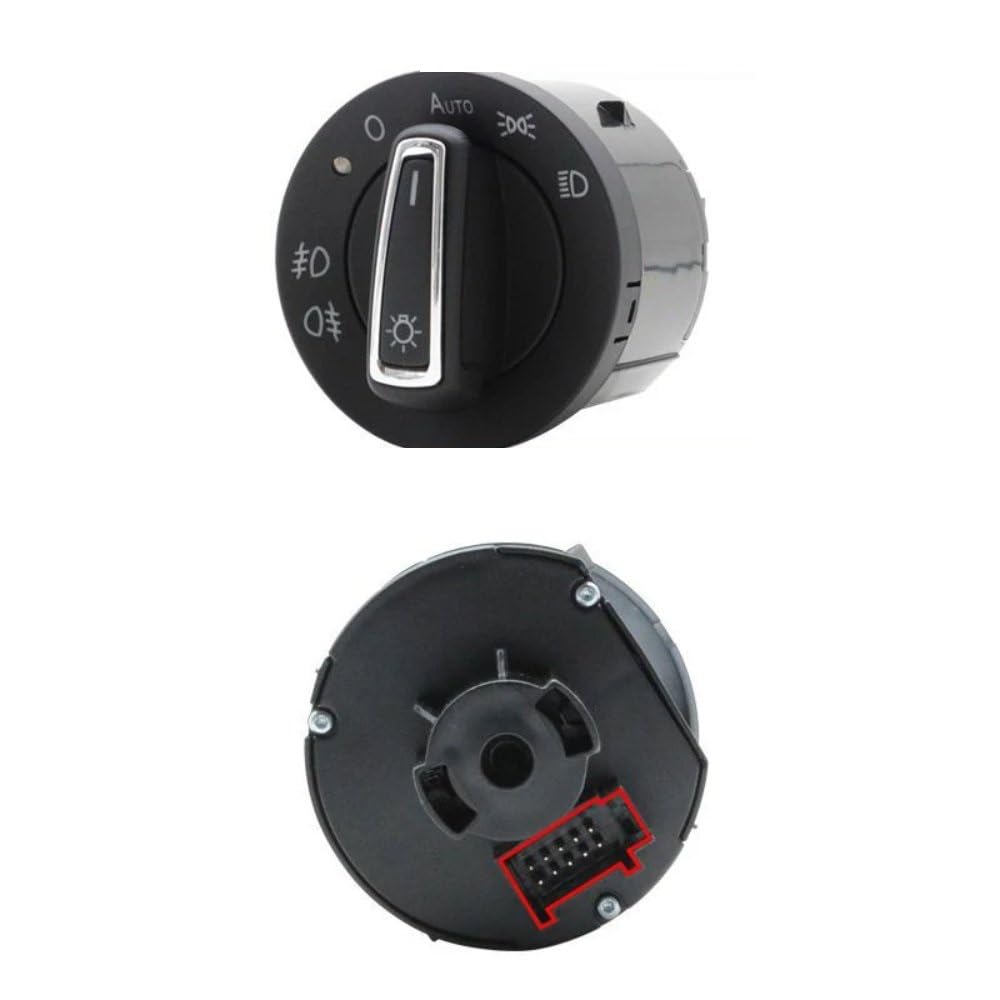 Mando De Faros Delanteros Compatible con VW Touareg 7L Mk1 2003 2004 2005 2006 2007 2008 2009 2010. Interruptor Automático De Faros Delanteros. Accesorios para Control De Luces.