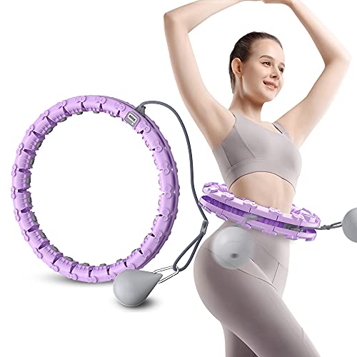 Smart Hula Hoop for Adults Weight Loss,Smart counter,2 in 1 Abdomen Fitness Hula Hoops, 24 Detachable Knots Hula Hoops with Automatic Rotation and a 360-degree Massage