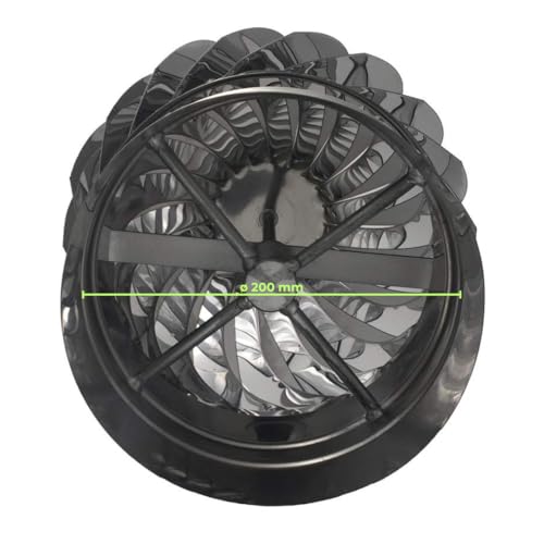 Miniatura 3 de Einside Extractor De Humo Giratorio Con Conexión Femenina, Aspirador Sombrero Eolico Para Chimeneas Estufa De Acero Inoxidable Aisi 304, Ø 200 Mm