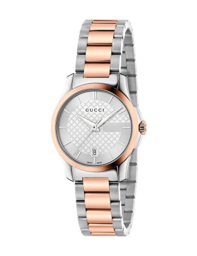 G-Timeless Silver Dial Two-Tone SS Quartz Ladies Watch - Gucci YA126528