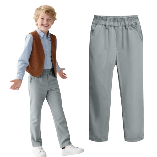 Cargo Pants Boys Childrens Sports Stretch Elastic Waist School Kids Twill Joggers Comfy Cargo Trousers