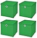 Stick&Shine 4X Aufbewahrungs Korb Grün Faltbox 32 x 32 x 32 cm Regalkorb faltbar mit Deckel